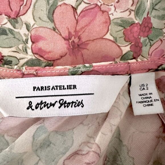 & Other Stories Printed Puff Sleeve Maxi Dress Size 2 • BLOGGER FAVORITE • - Picture 11 of 14